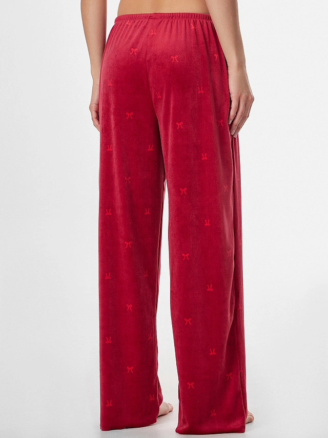 Комплект домашний женский велюровый красный - 9