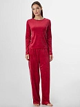 Комплект домашний женский велюровый красный