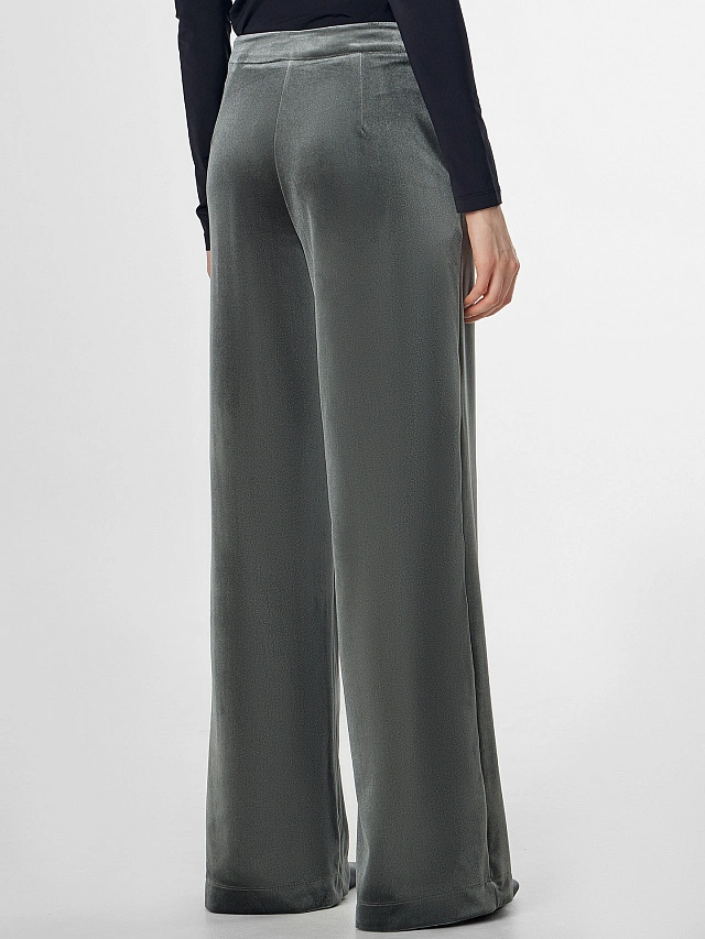Брюки велюровые женские зеленые - 3