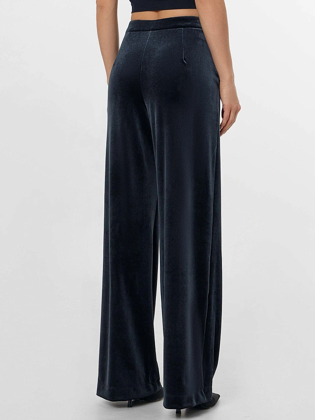 Брюки велюровые женские черные - 2