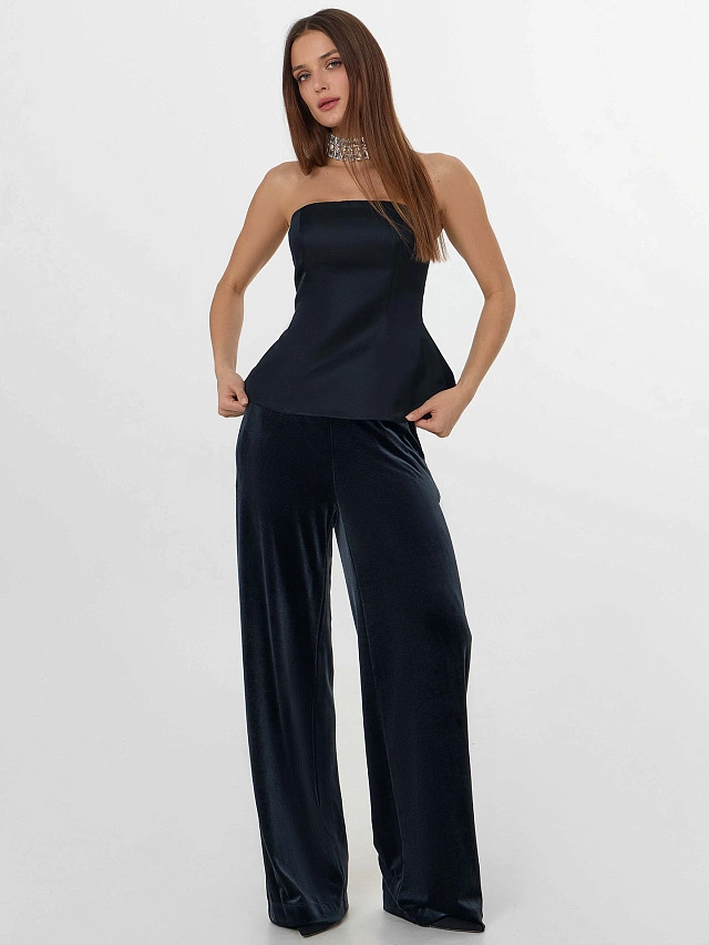 Брюки велюровые женские черные - 5