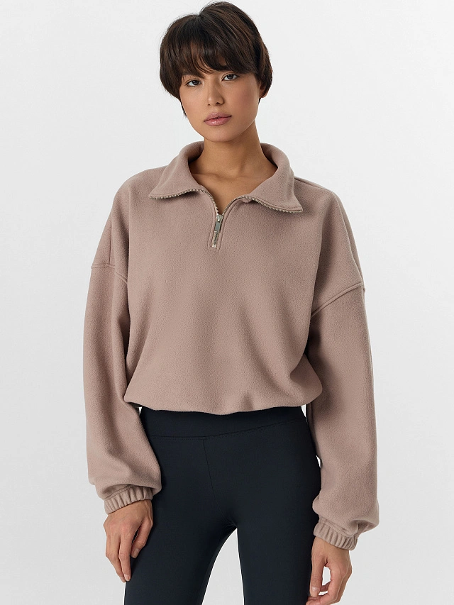 Свитшот женский бежевый из флиса - 6