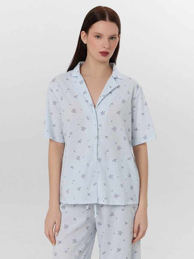 Комплект домашний женский голубой - 3