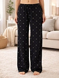 Брюки домашние женские черные с узором