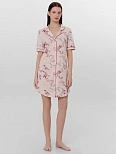 Сорочка ночная женская розовая с принтом