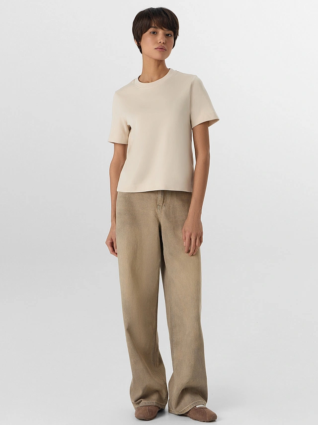 Футболка женская бежевая - 3