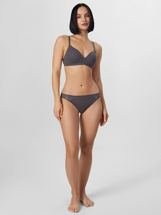 Трусы бразилиана женские серые - 6