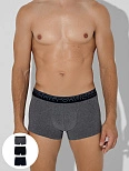 Трусы боксеры мужские серые в наборе, 3 шт