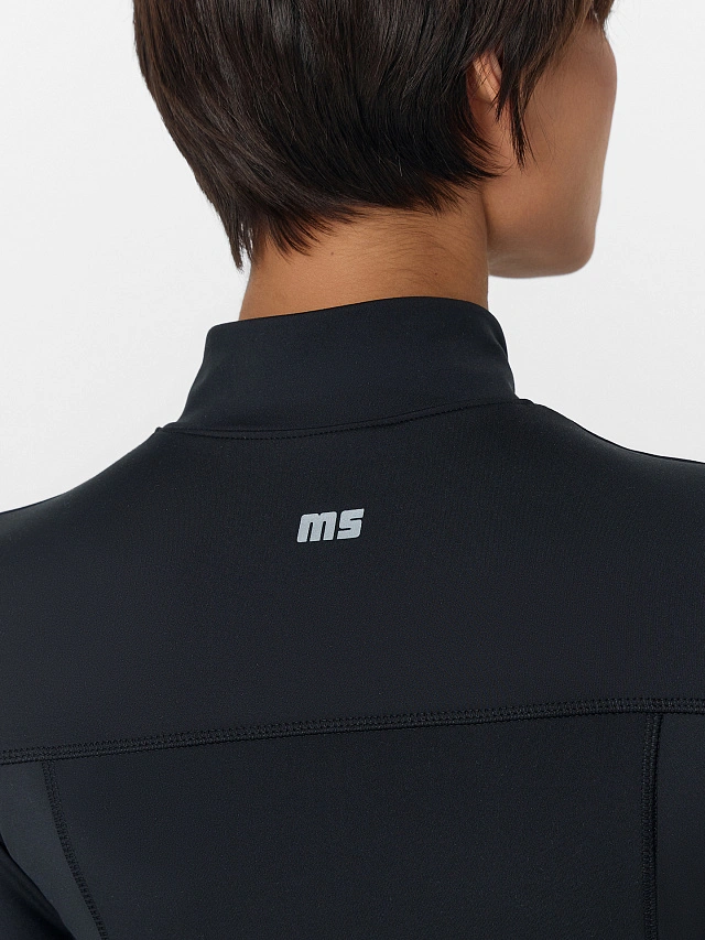 Жакет спортивный женский на молнии черный - 8