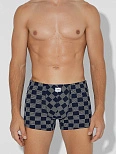 Трусы боксеры мужские синие в клетку