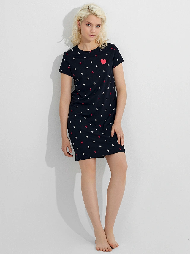 Сорочка ночная женская черная с надписью "Love" - 4