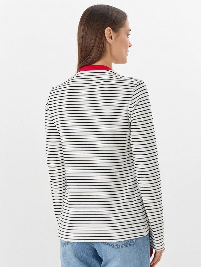 Джемпер женский в полоску с сердечком - 2