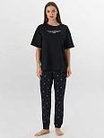 Комплект домашний: футболка и брюки с принтом
