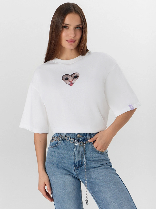 Футболка женская белая с принтом - 7