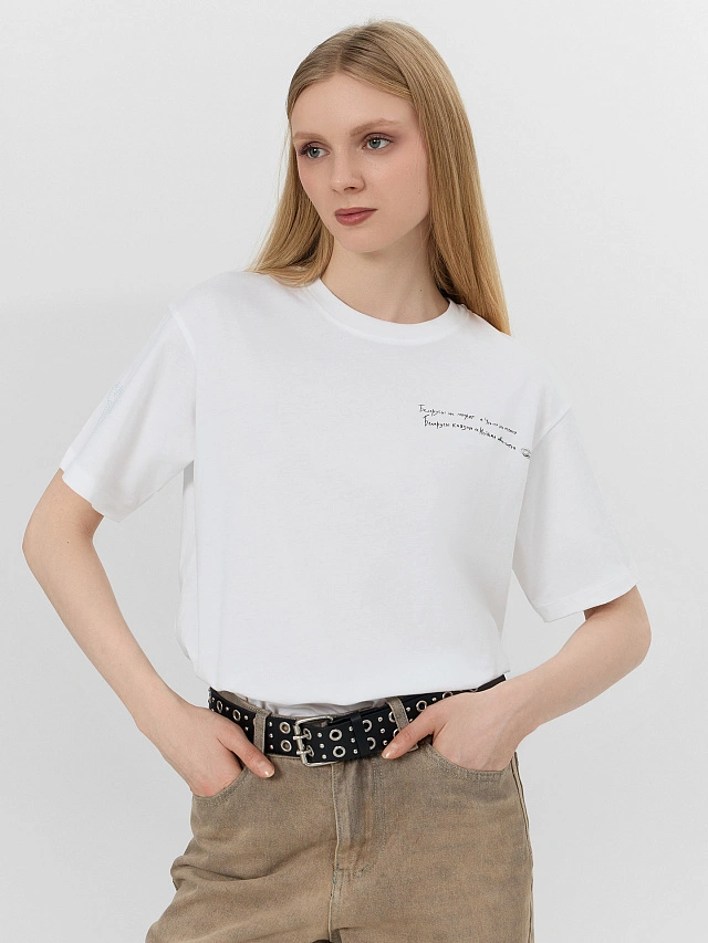 Футболка женская белая "Белорусы не говорят..." - 7