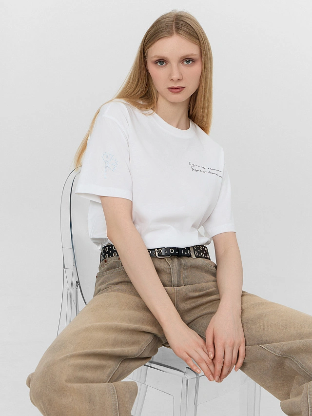 Футболка женская белая "Белорусы не говорят..." - 8