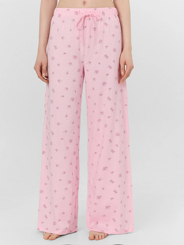 Комплект домашний женский розовый с цветочным принтом - 4