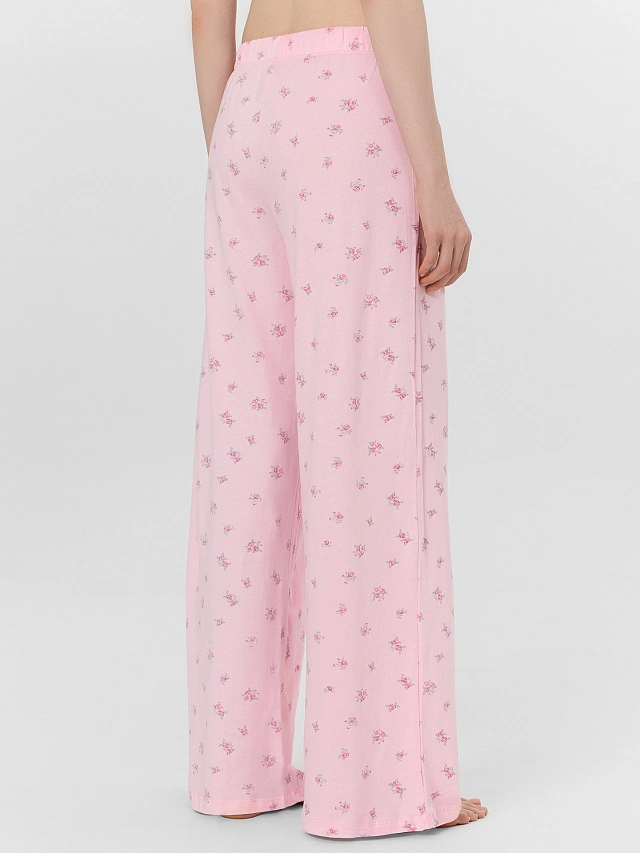 Комплект домашний женский розовый с цветочным принтом - 5