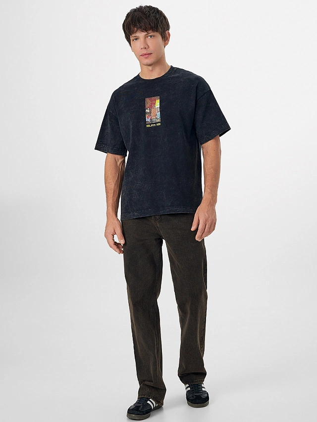 Футболка мужская черная с обработкой эйсид - 7