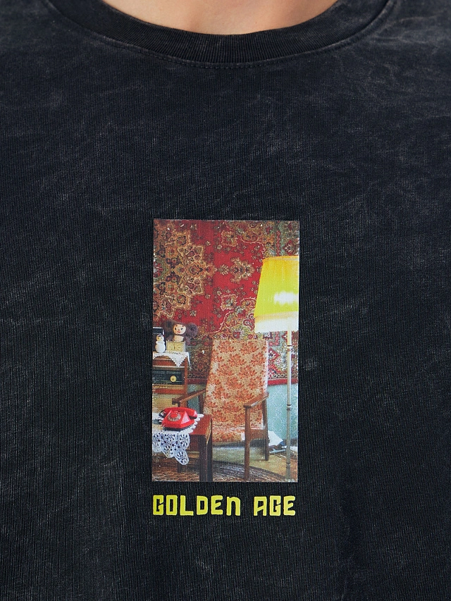 Футболка мужская черная с обработкой эйсид - 8