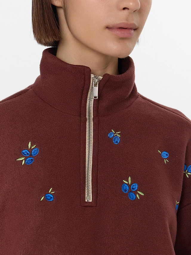 Толстовка женская коричневая из флиса - 5