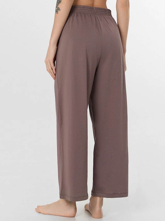 Комплект домашний женский коричневый с цветочным принтом - 8