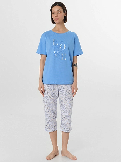 картинка Комплект домашний женский синий от магазина стильной одежды Mark Formelle