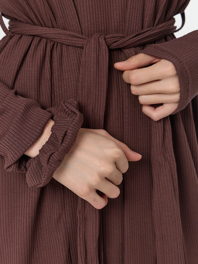 Комплект домашний женский: сорочка ночная, халат, резинка для волос - 5