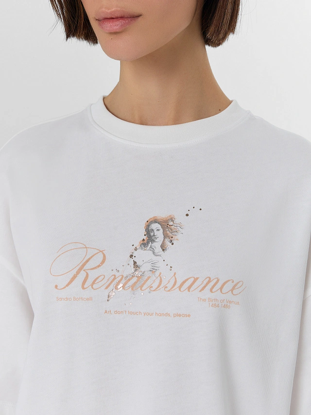 Футболка женская оверсайз белая - 7