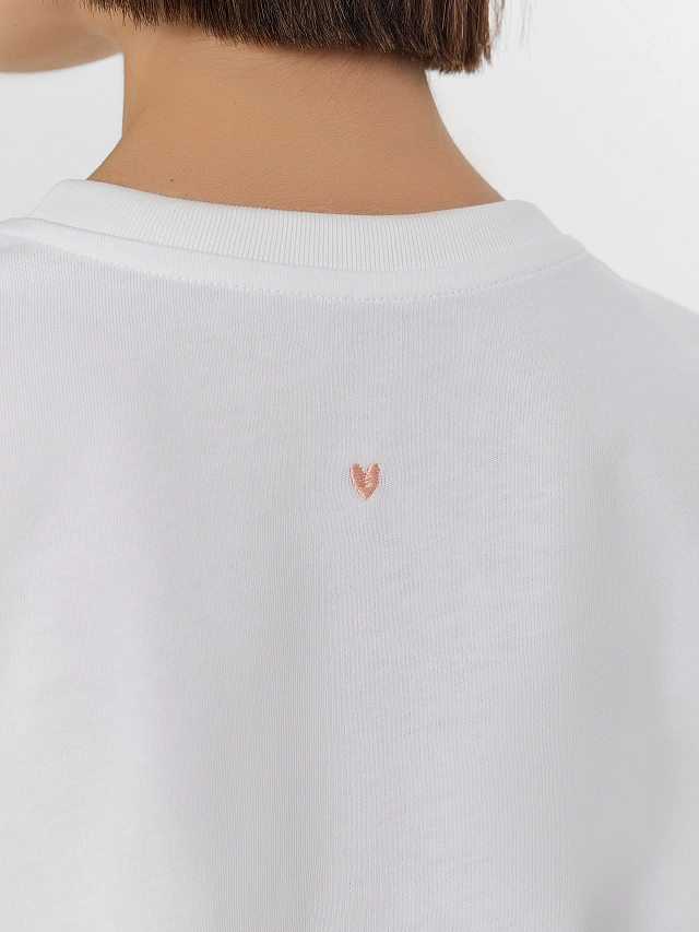 Футболка женская оверсайз белая - 8