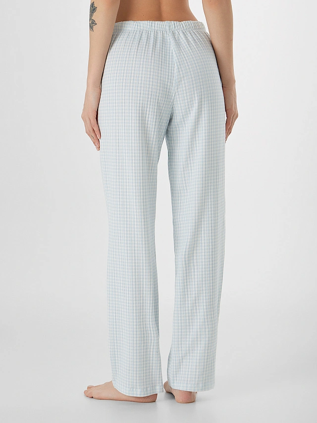 Брюки домашние женские в клетку - 3
