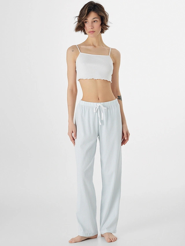 Брюки домашние женские в клетку - 4