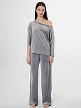 Комплект домашний женский велюровый серый