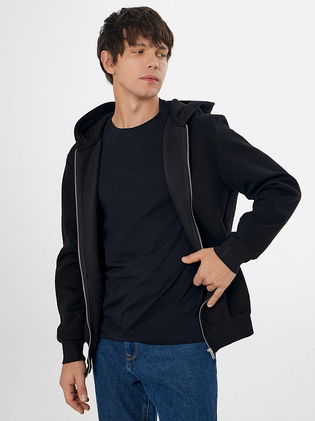 Футболка мужская черная однотонная базовая - 6