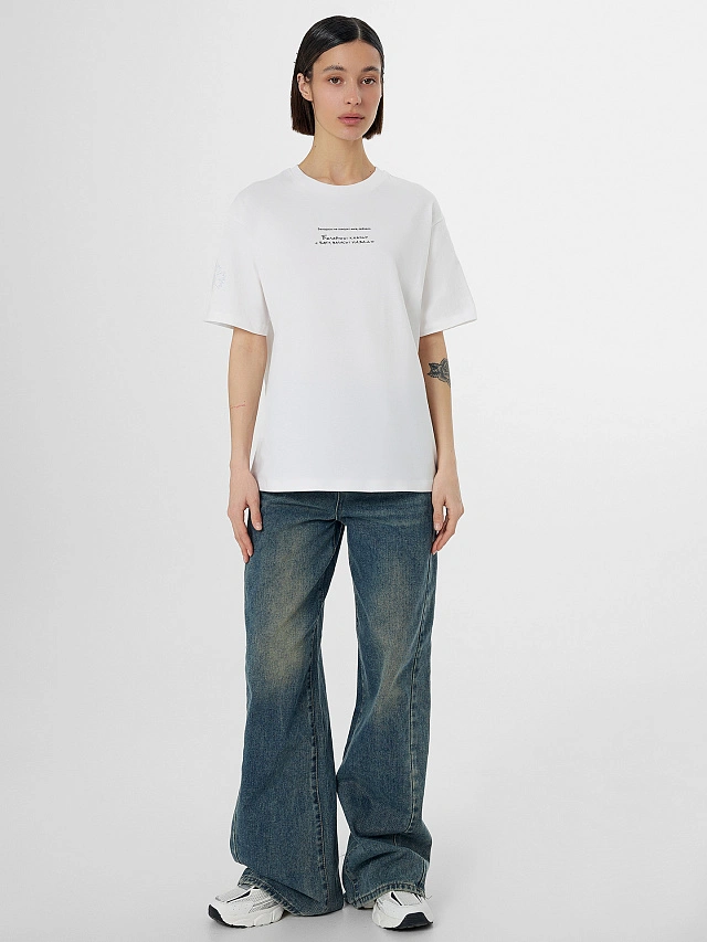 Футболка базовая женская белая "Белорусы не говорят..." - 4