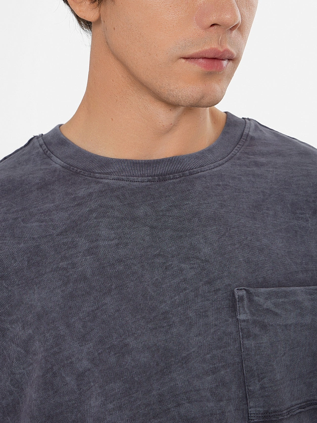 Лонгслив оверсайз мужской серый - 4