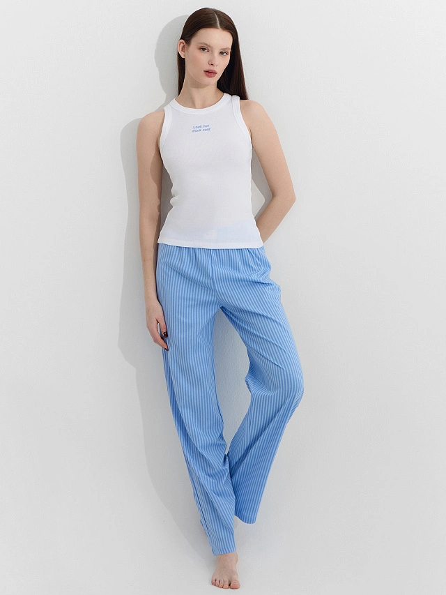 Комплект домашний женский: топ и брюки - 5