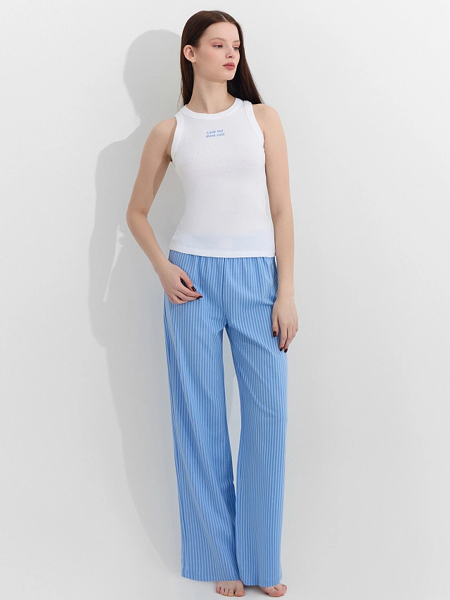 Комплект домашний женский: топ и брюки - 6