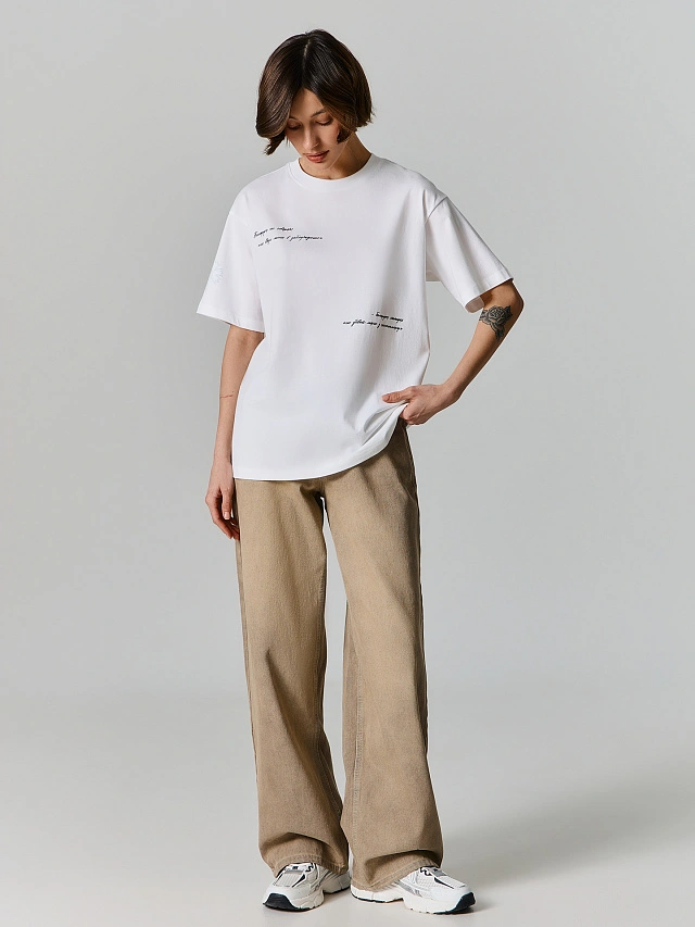 Футболка базовая женская белая "Белорусы не говорят..." - 3