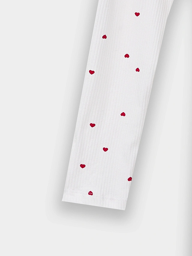 Халат женский белый с принтом в сердечко - 10