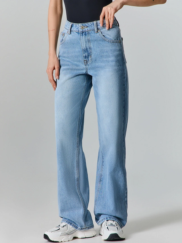 Джинсы женские wide leg синие - 3