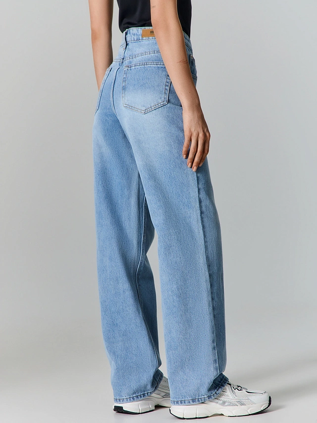 Джинсы женские wide leg синие - 4
