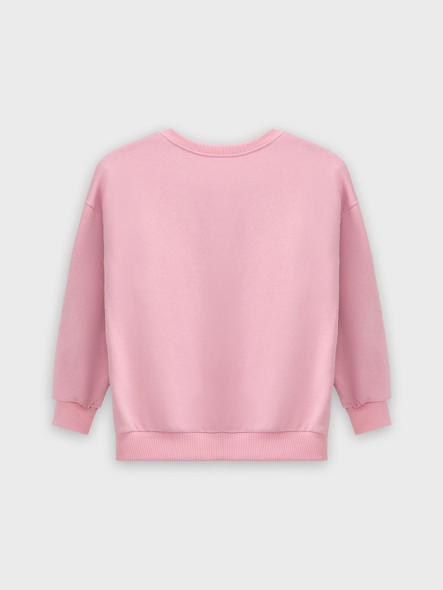 Свитшот для девочек розовый с надписью "Some bunny loves you" - 8