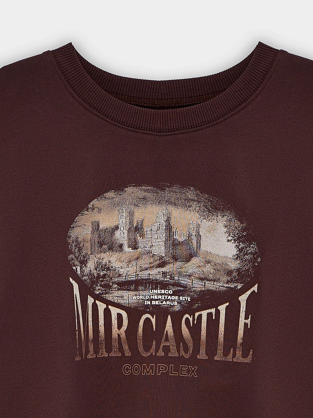 Теплый свитшот женский коричневый с начесом - 6