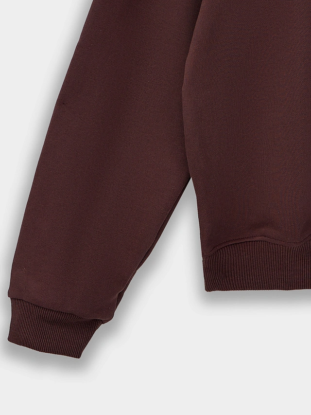 Теплый свитшот женский коричневый с начесом - 7