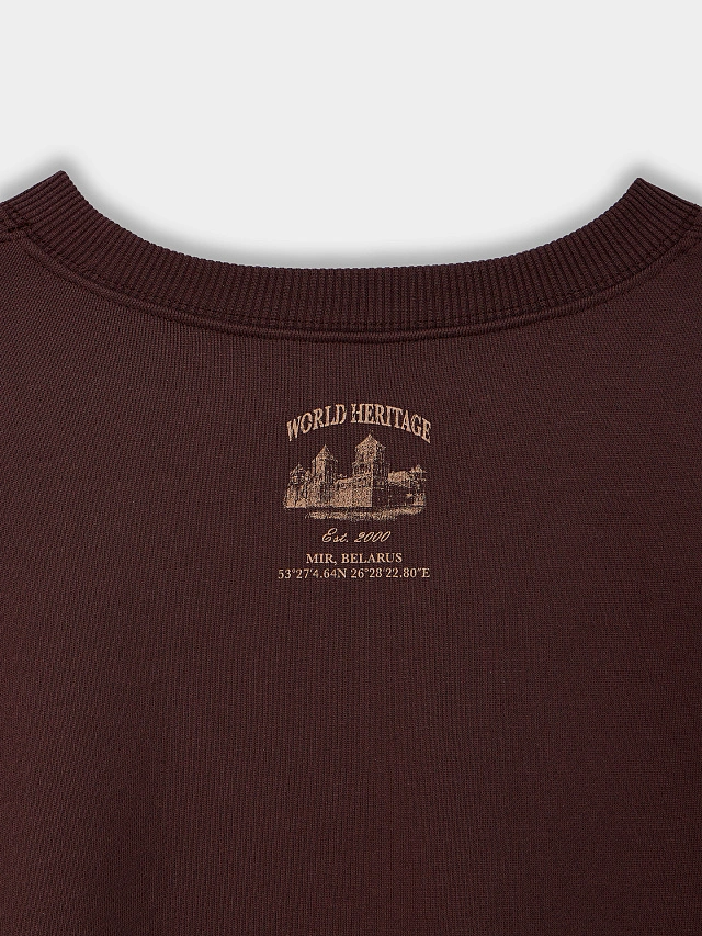 Теплый свитшот женский коричневый с начесом - 9