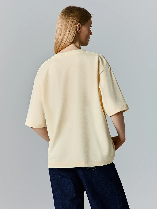 Футболка оверсайз женская желтая - 4