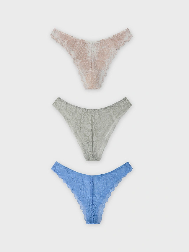 Трусы слипы женские кружевные в наборе, 3 шт - 11