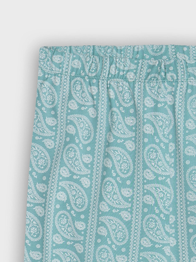 Бриджи домашние женские голубые с узором пейсли - 6