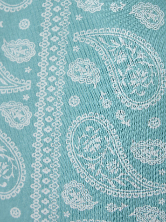 Бриджи домашние женские голубые с узором пейсли - 7